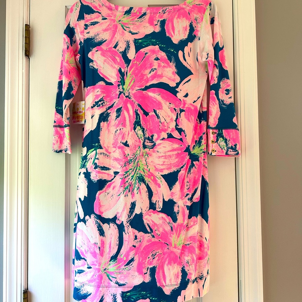 NWY Lilly Pulitzer Sophie Dress Tidal Wave Pans Garden SPF 50+